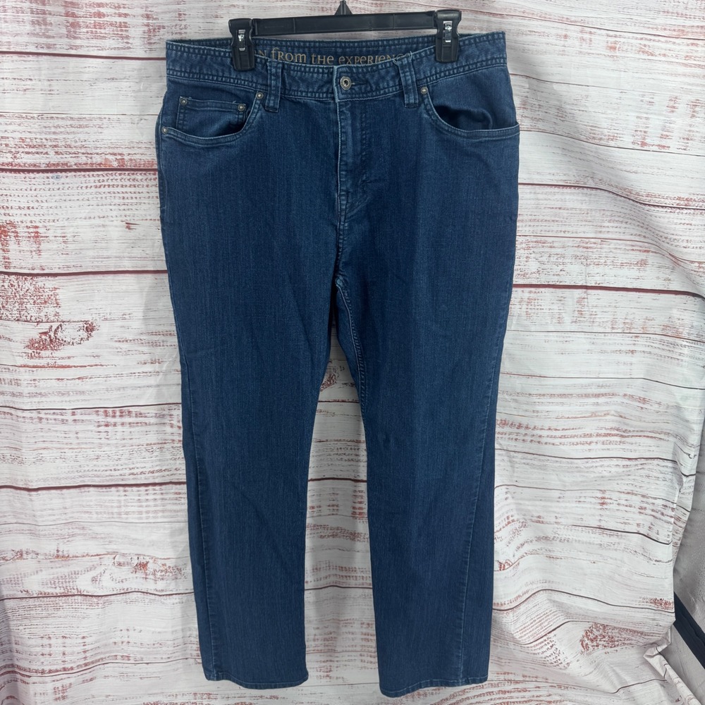 Prana Bridger Slim Fit Jeans Mens 36x32 Dark Wash Organic Cotton Stretch Denim